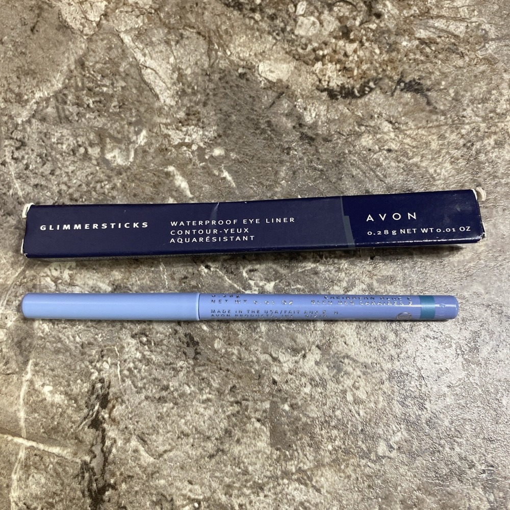 AVON Glimmer Sticks Eye Liner Caribbean Blue New Waterproof